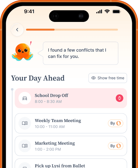 Ohai smart calendar view on phone